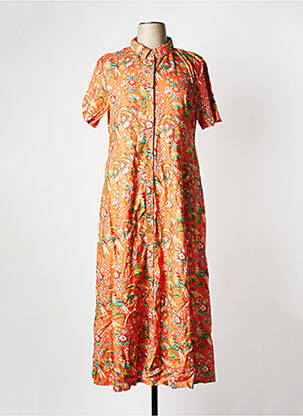 Robe longue manches longues manches longues orange LA FIANCEE DU MEKONG femme