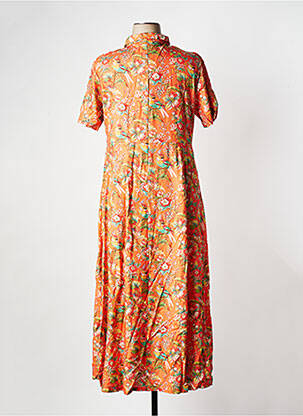 Robe longue manches longues manches longues orange LA FIANCEE DU MEKONG femme