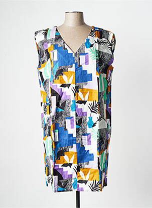 Robe courte manches courtes manches courtes bleu LA FIANCEE DU MEKONG femme
