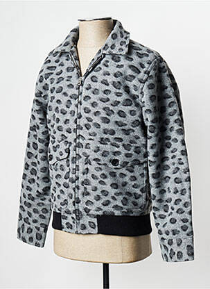 Manteau court gris OBEY homme