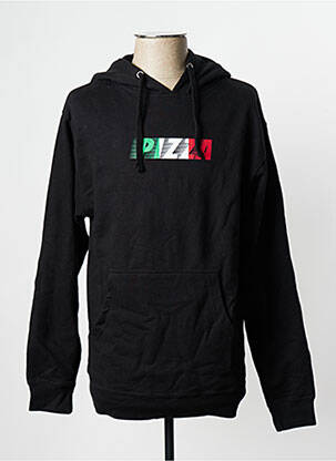 Sweat-shirt noir PIZZA SKATEBOARD homme