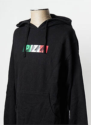 Sweat-shirt noir PIZZA SKATEBOARD homme