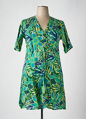 Robe courte manches courtes manches courtes vert LA FIANCEE DU MEKONG femme