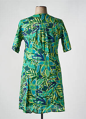 Robe courte manches courtes manches courtes vert LA FIANCEE DU MEKONG femme