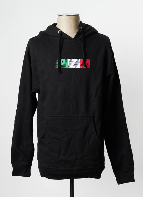Sweat-shirt noir PIZZA SKATEBOARD pour homme