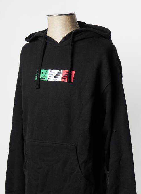 Sweat-shirt noir PIZZA SKATEBOARD pour homme