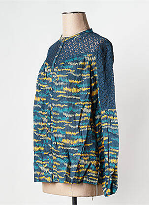 Chemisier manches longues manches longues bleu LA FIANCEE DU MEKONG femme