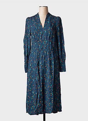 Robe courte manches longues manches longues bleu LA FIANCEE DU MEKONG femme