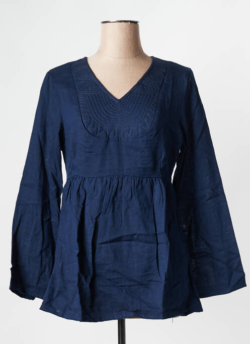 Tunique manches longues bleu marine LA FIANCEE DU MEKONG pour femme