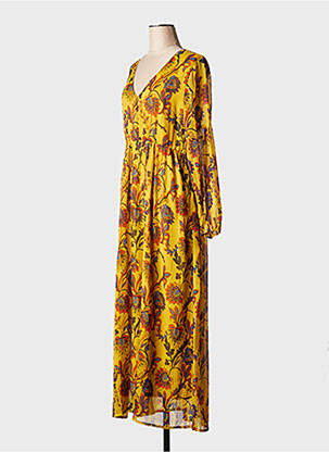 Robe longue manches longues manches longues jaune LA FIANCEE DU MEKONG femme