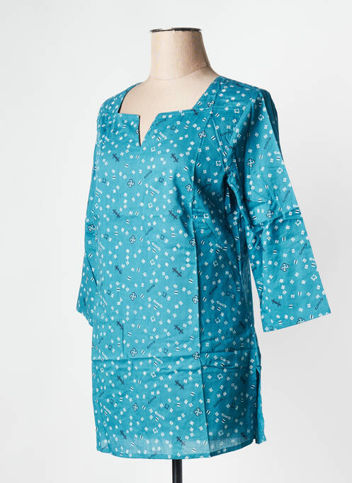 Tunique manches longues bleu LA FIANCEE DU MEKONG pour femme