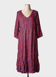 Robe courte manches longues manches longues marron LA FIANCEE DU MEKONG femme