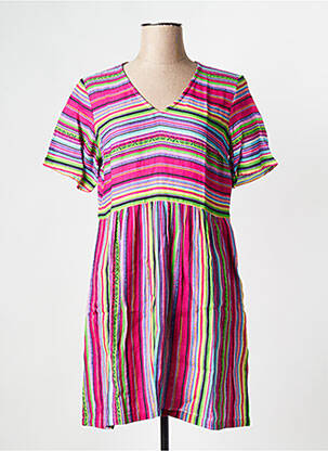 Robe courte manches courtes manches courtes violet LA FIANCEE DU MEKONG femme