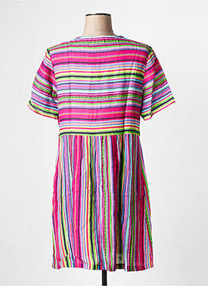 Robe courte manches courtes manches courtes violet LA FIANCEE DU MEKONG femme