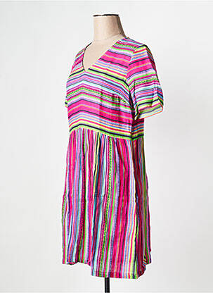 Robe courte manches courtes manches courtes violet LA FIANCEE DU MEKONG femme