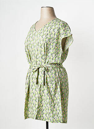 Robe courte manches courtes manches courtes vert LA FIANCEE DU MEKONG femme