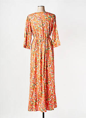 Robe longue manches longues manches longues orange LA FIANCEE DU MEKONG femme