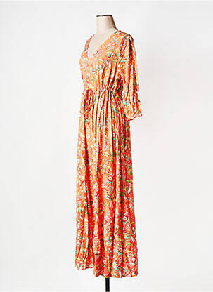 Robe longue manches longues manches longues orange LA FIANCEE DU MEKONG femme