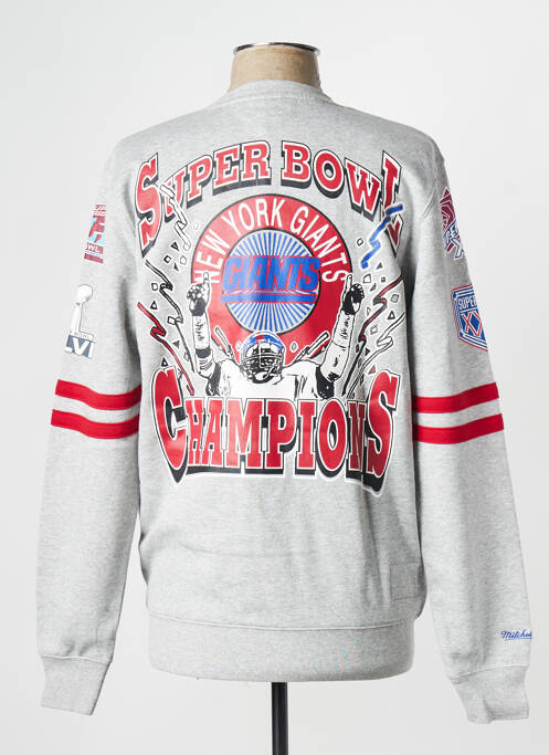 Sweat-shirt gris MITCHELL AND NESS pour homme