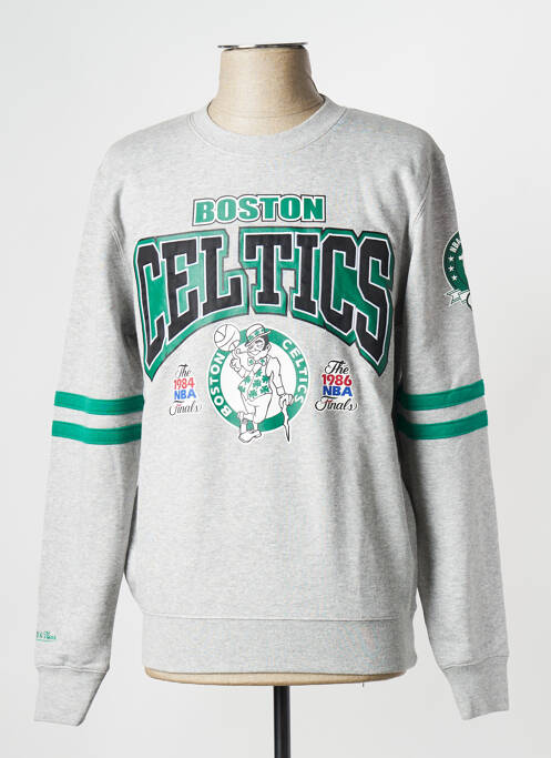 Sweat-shirt gris MITCHELL AND NESS pour homme