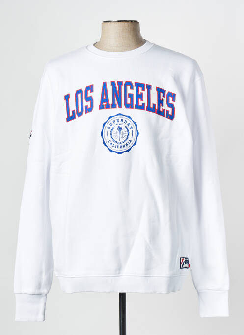 Sweat-shirt blanc SUPERDRY pour homme