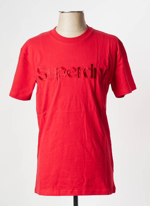 T-shirt rouge SUPERDRY pour homme