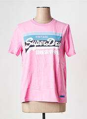 T-shirt rose SUPERDRY pour femme seconde vue