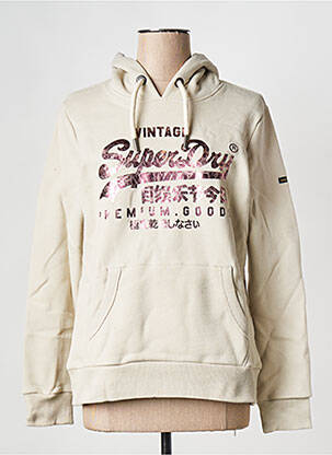 Sweat-shirt beige SUPERDRY femme