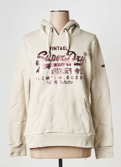 Sweat-shirt beige SUPERDRY pour femme
