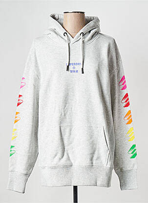 Sweat-shirt gris SUPERDRY femme