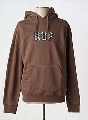 Sweat-shirt marron HUF pour unisexe
