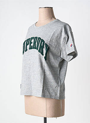 T-shirt gris SUPERDRY femme