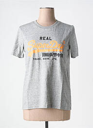 T-shirt gris SUPERDRY femme
