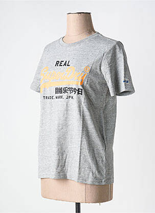 T-shirt gris SUPERDRY femme