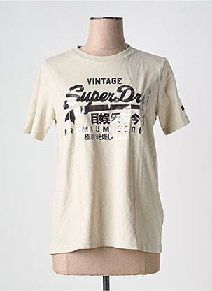 T-shirt beige SUPERDRY femme
