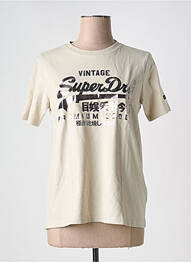 T-shirt beige SUPERDRY femme