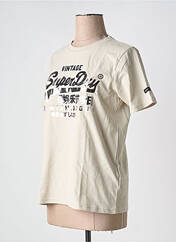 T-shirt beige SUPERDRY pour femme seconde vue