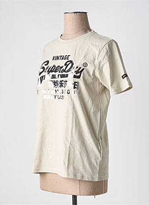 T-shirt beige SUPERDRY femme