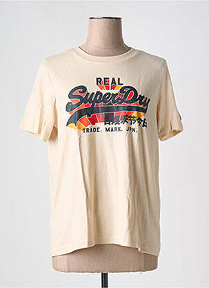 T-shirt beige SUPERDRY pour femme