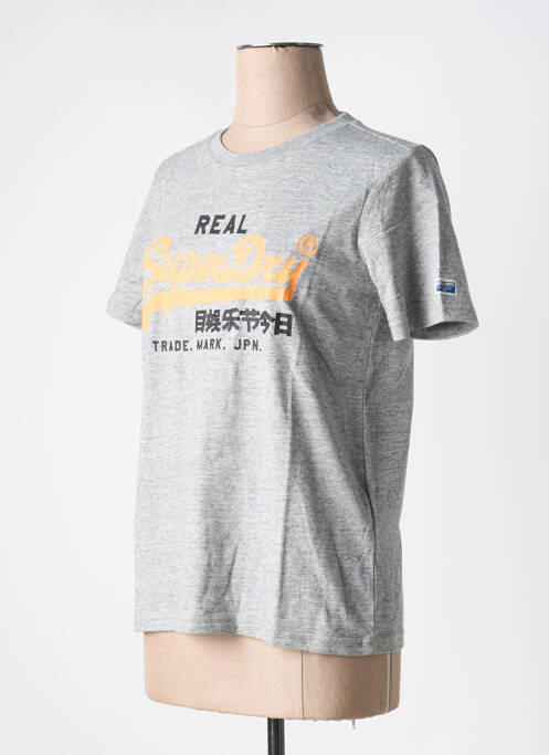 T-shirt gris SUPERDRY pour femme