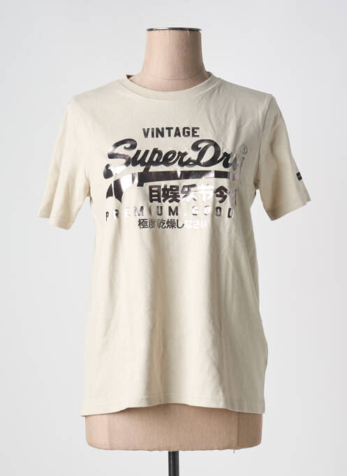 T-shirt beige SUPERDRY pour femme