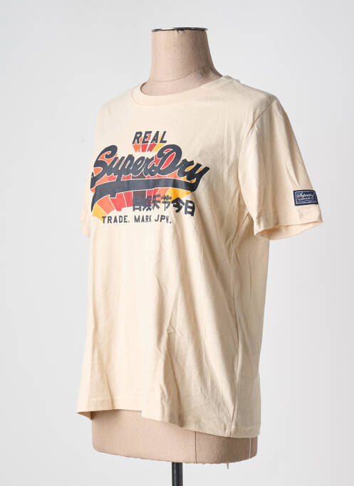 T-shirt beige SUPERDRY pour femme