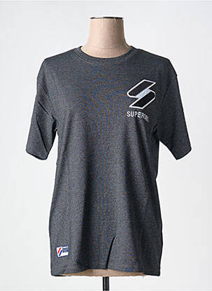 T-shirt gris SUPERDRY femme