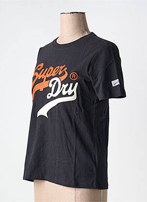 T-shirt noir SUPERDRY femme