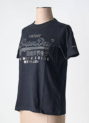 T-shirt noir SUPERDRY femme