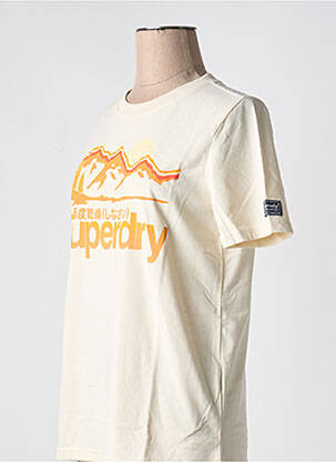T-shirt beige SUPERDRY femme