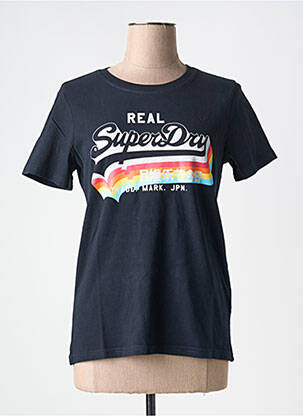 T-shirt bleu SUPERDRY femme