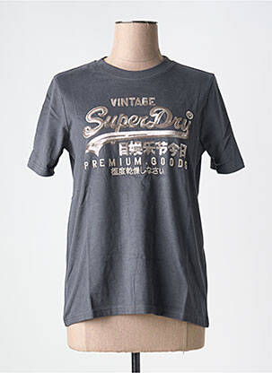 T-shirt gris SUPERDRY femme