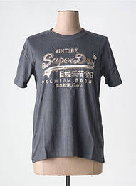 T-shirt gris SUPERDRY femme