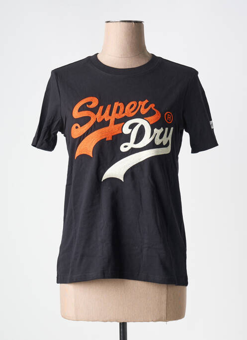 T-shirt noir SUPERDRY pour femme